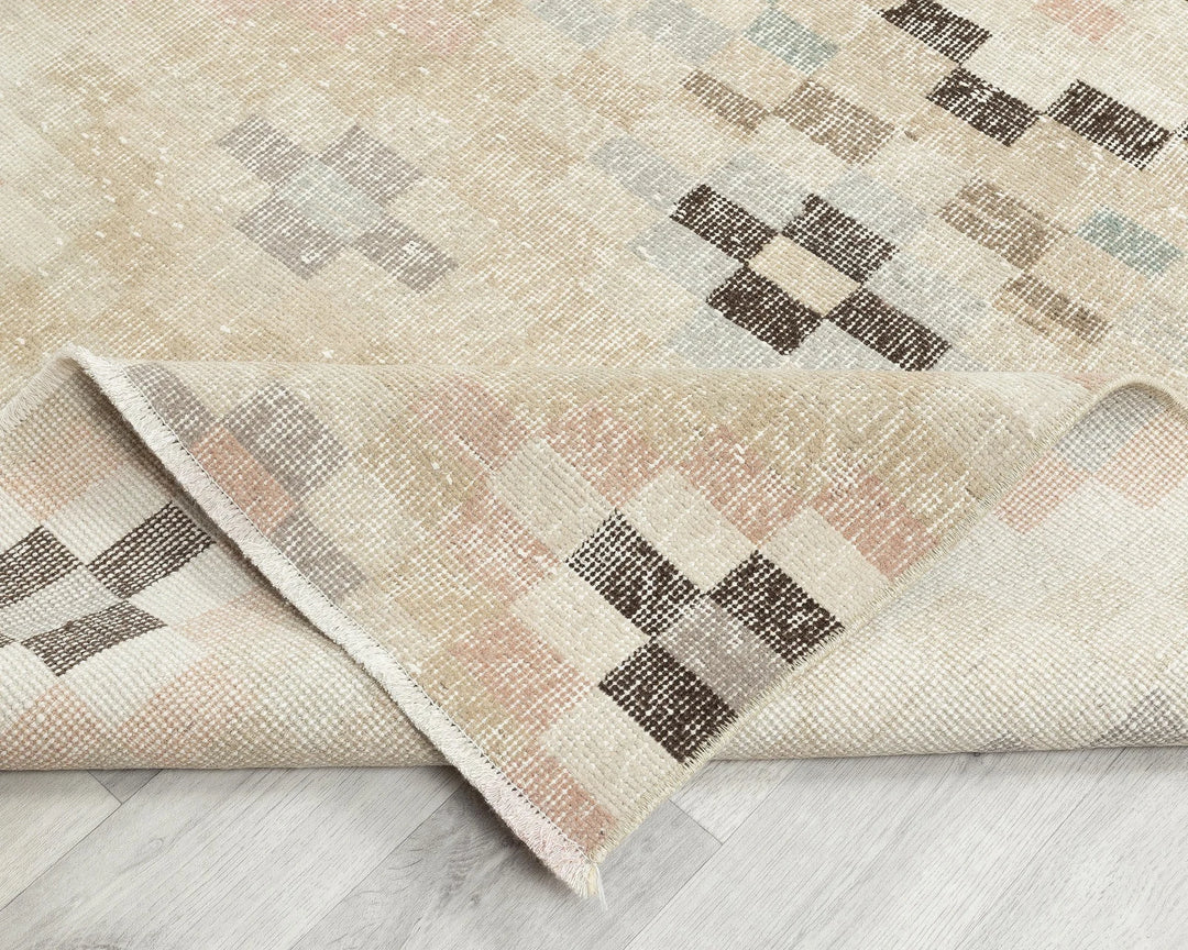 Multicolor Turkish Oushak Rug 3'9" x 7'9" Hand-Knotted | No. VR86177