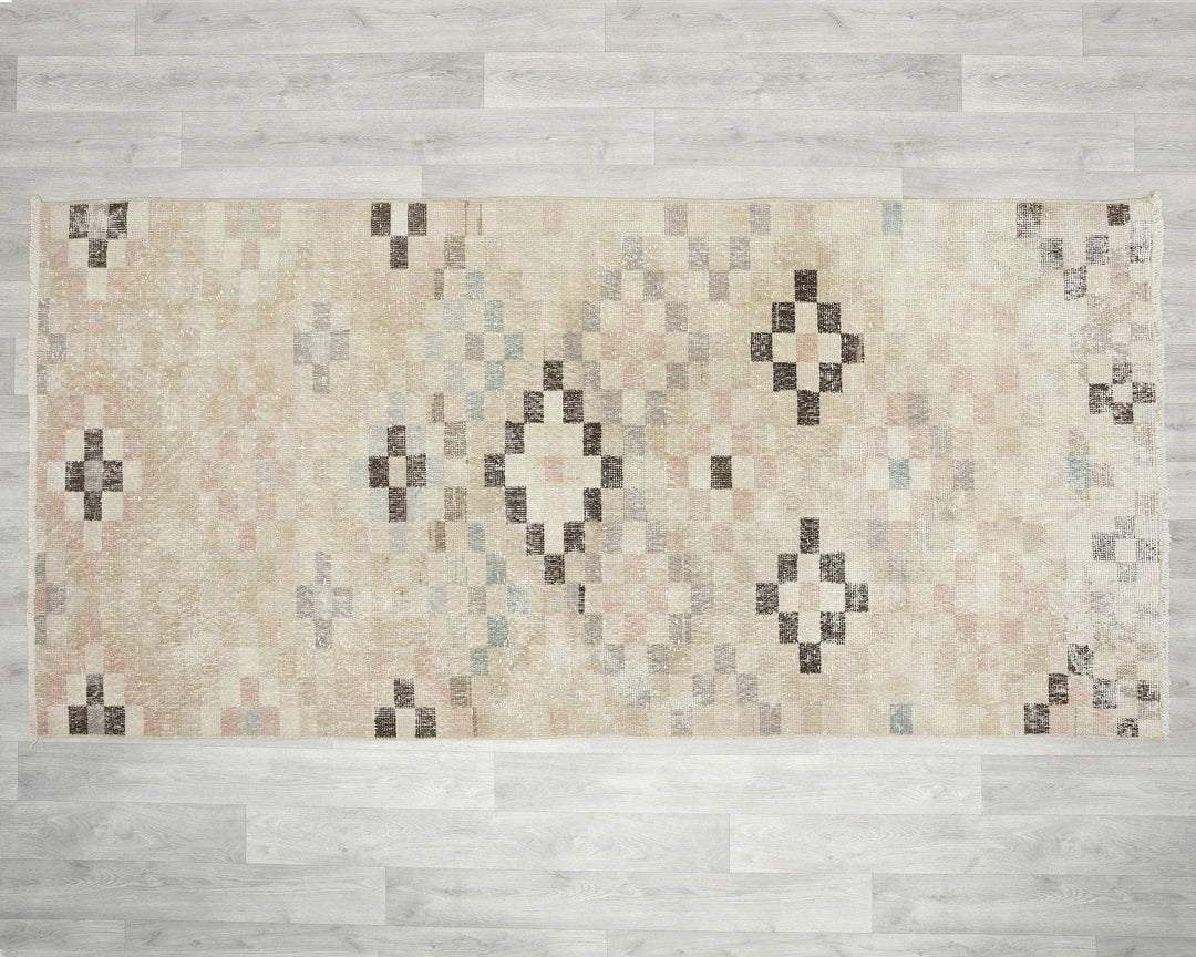 Multicolor Turkish Oushak Rug 3'9" x 7'9" Hand-Knotted | No. VR86177