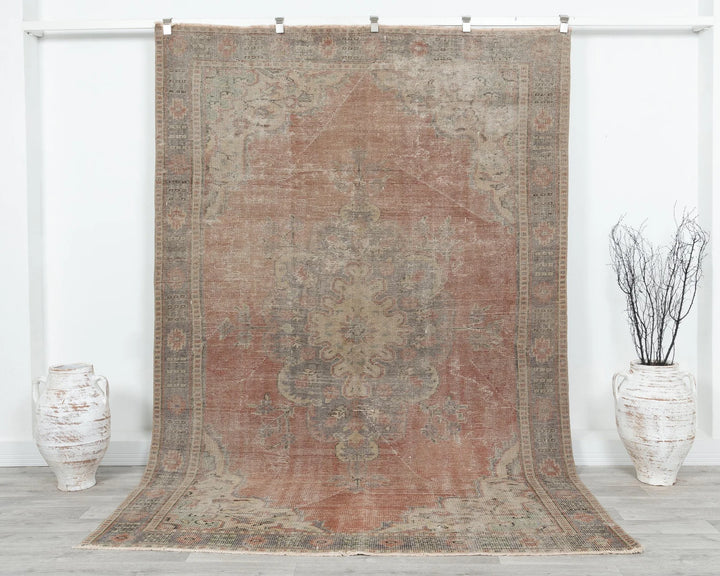 Multicolor Turkish Oushak Rug 5' 11" x 9' 4" Hand-Knotted | No. VR86236