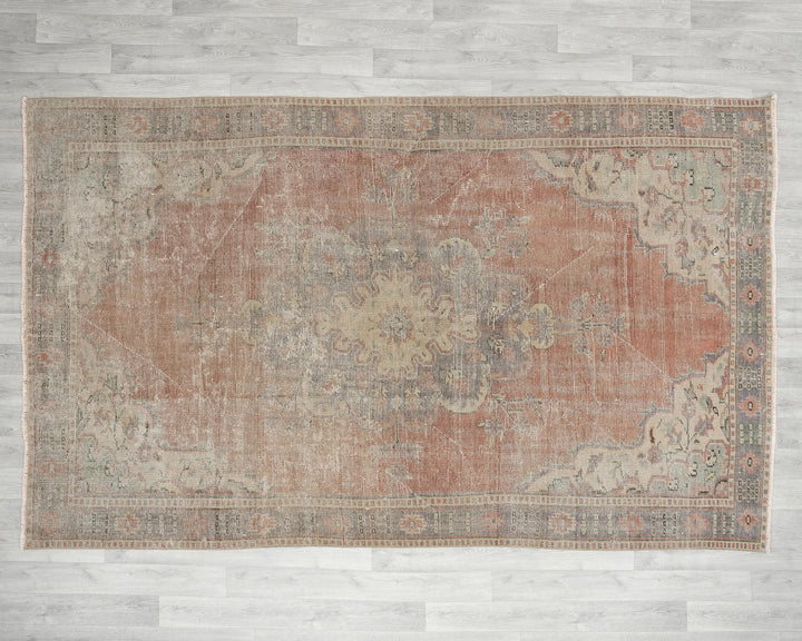 Multicolor Turkish Oushak Rug 5' 11" x 9' 4" Hand-Knotted | No. VR86236