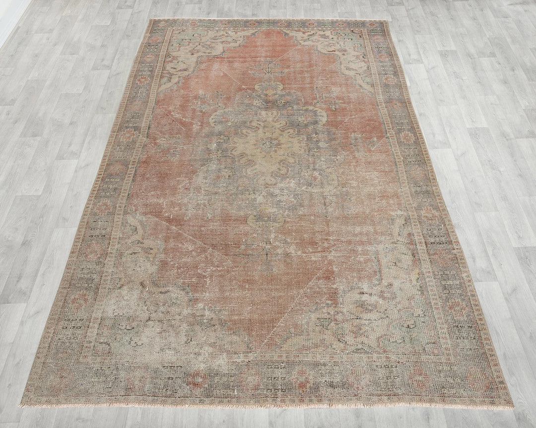 Multicolor Turkish Oushak Rug 5' 11" x 9' 4" Hand-Knotted | No. VR86236