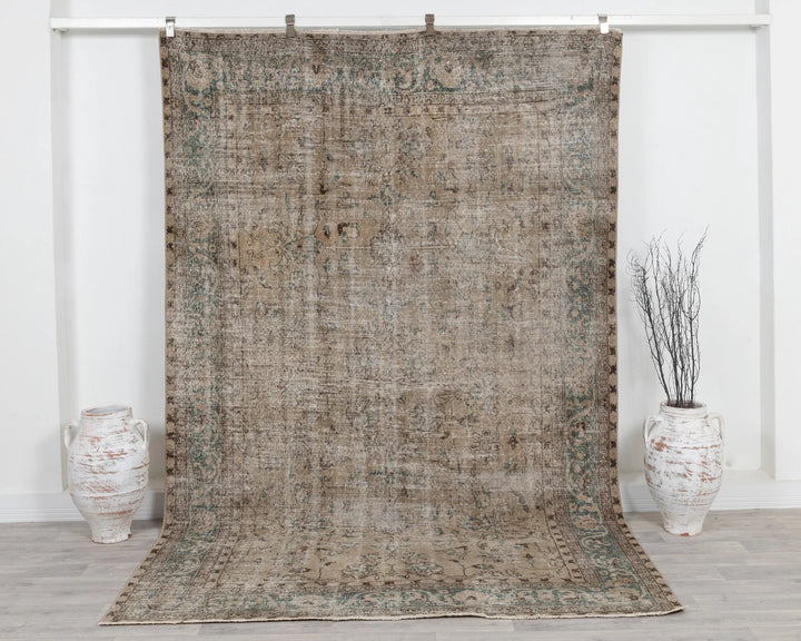 Multicolor Turkish Oushak Rug 6' 5" x 9' 6" Hand-Knotted | No. VR86275