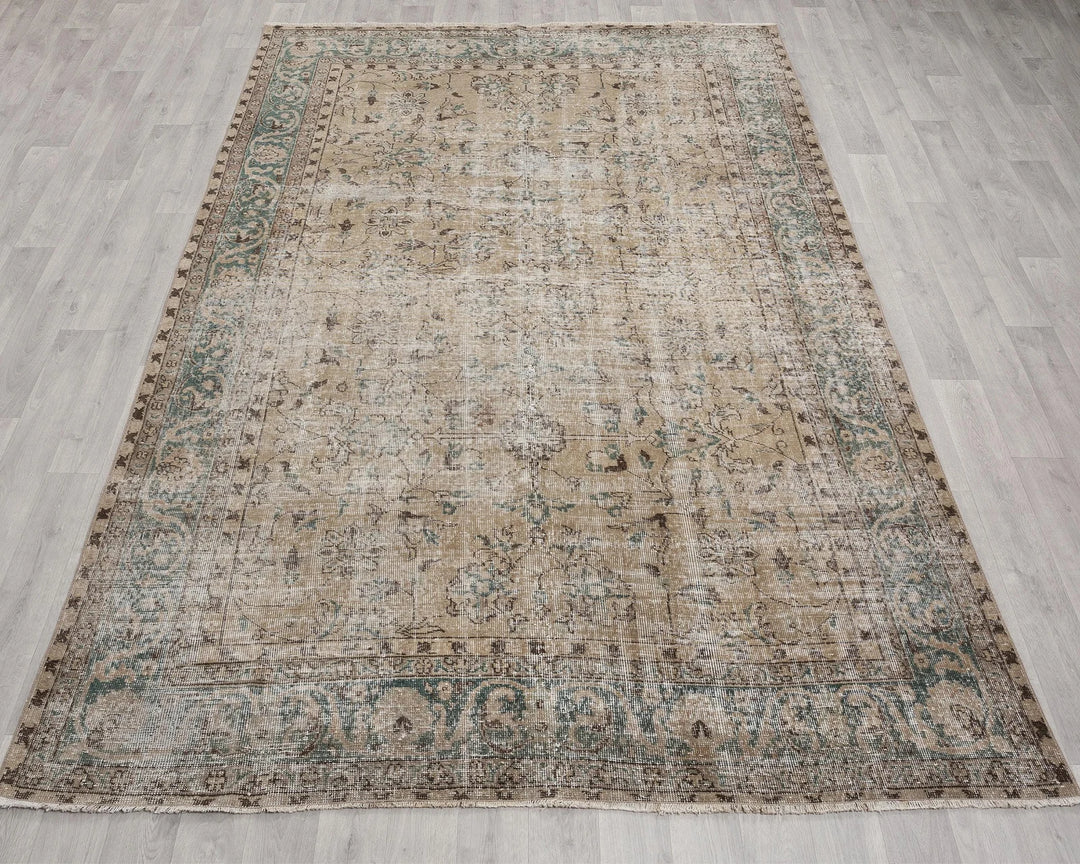 Multicolor Turkish Oushak Rug 6' 5" x 9' 6" Hand-Knotted | No. VR86275