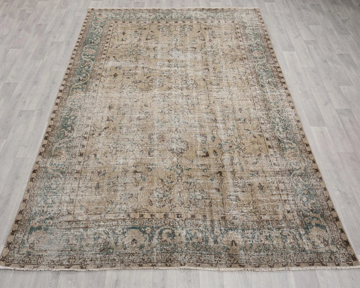 Multicolor Turkish Oushak Rug 6' 5" x 9' 6" Hand-Knotted | No. VR86275