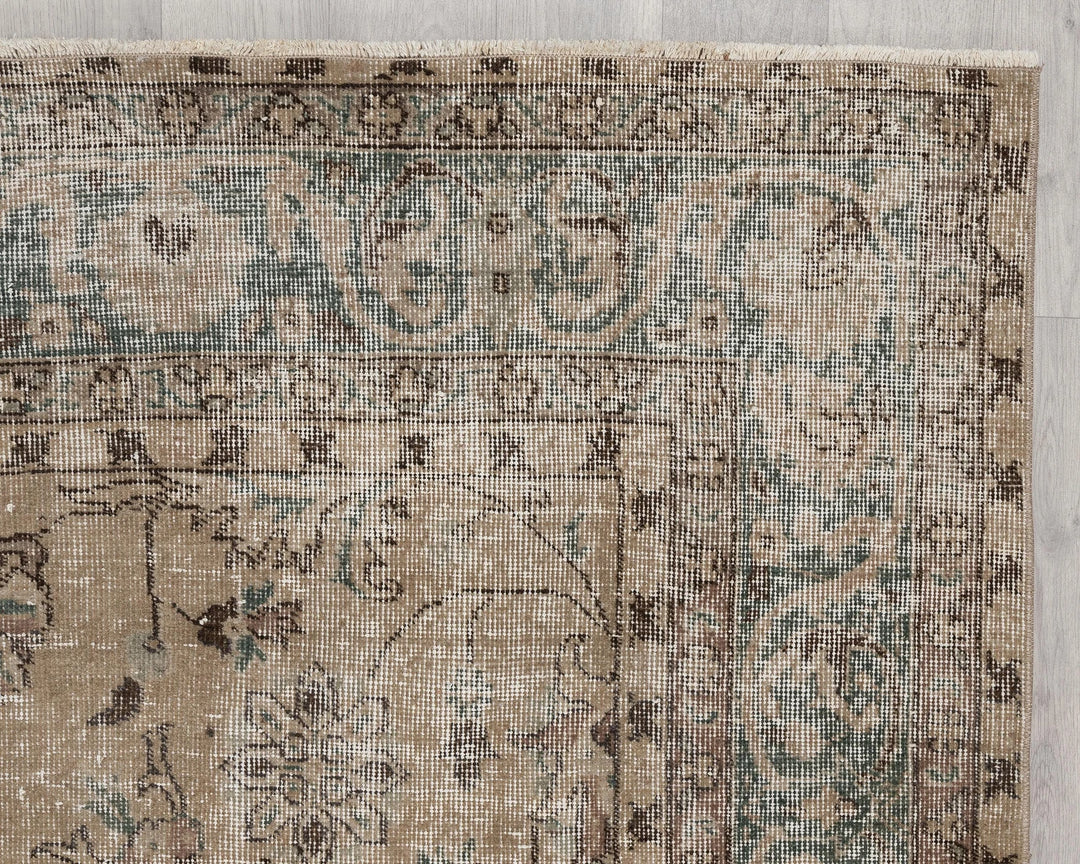 Multicolor Turkish Oushak Rug 6' 5" x 9' 6" Hand-Knotted | No. VR86275