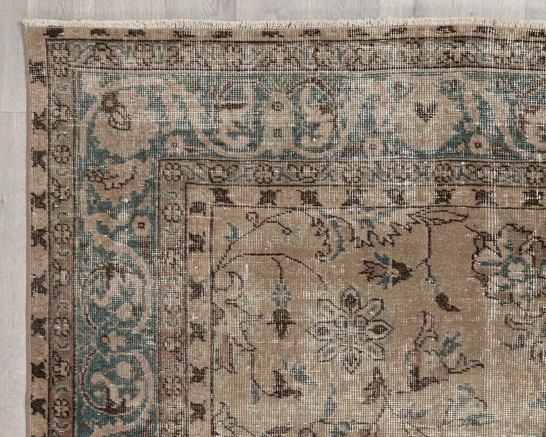 Multicolor Turkish Oushak Rug 6' 5" x 9' 6" Hand-Knotted | No. VR86275