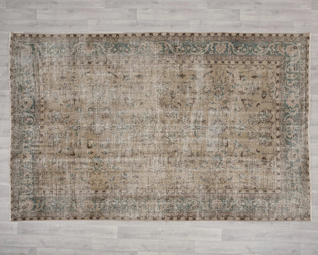 Multicolor Turkish Oushak Rug 6' 5" x 9' 6" Hand-Knotted | No. VR86275