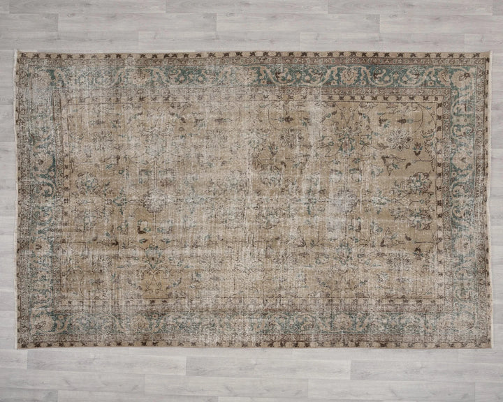 Multicolor Turkish Oushak Rug 6' 5" x 9' 6" Hand-Knotted | No. VR86275