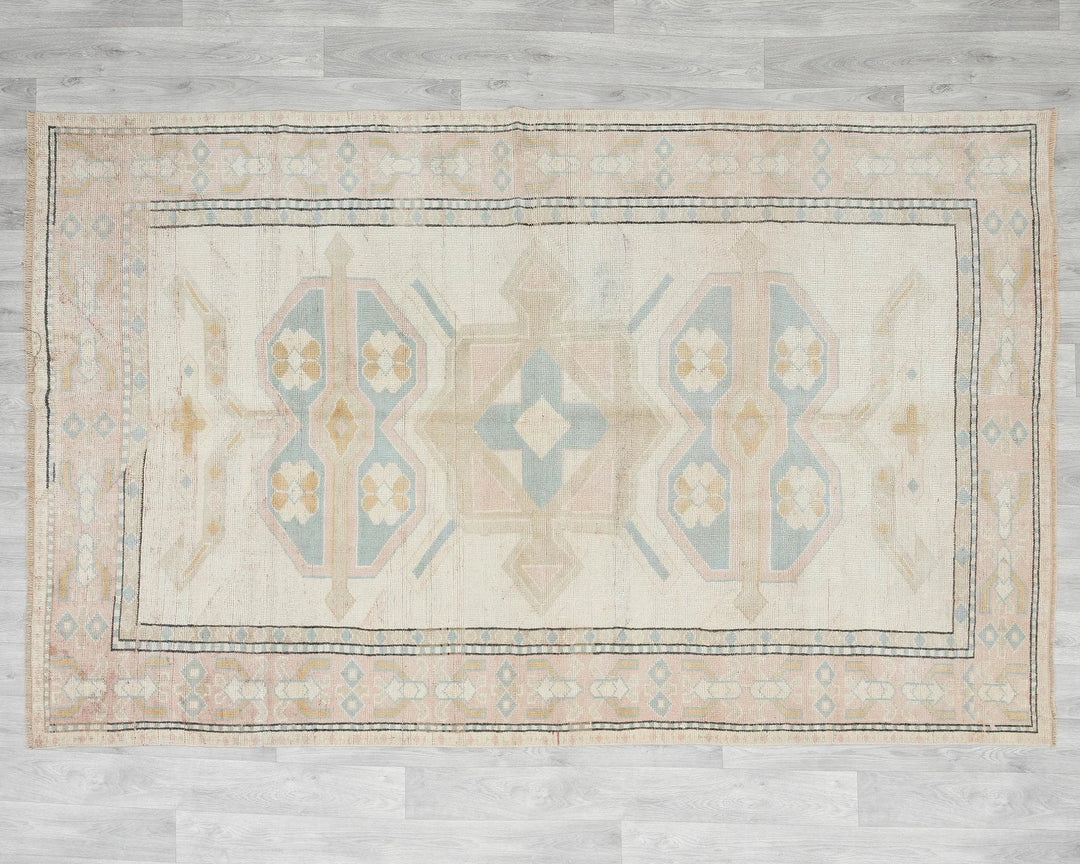 Beige Oushak Rug 4' 11" x 7' 6" | No. VR86318