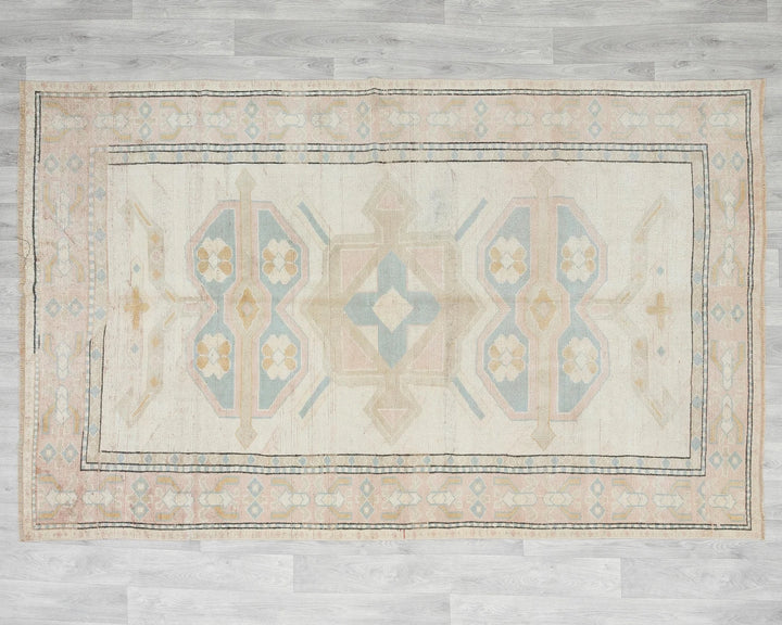 Beige Oushak Rug 4' 11" x 7' 6" | No. VR86318
