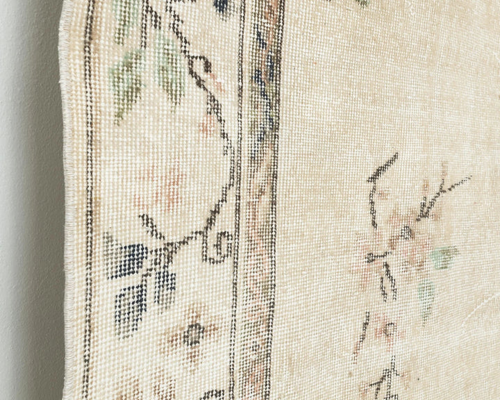 Beige Turkish Oushak Rug 6' 6" x 9' 8" Hand-Knotted | No. VR86549