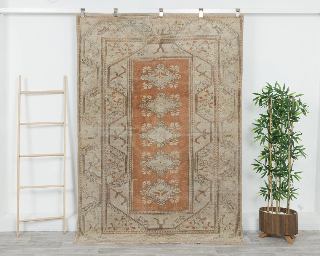 Multicolor Turkish Oushak Rug 5' 2" x 7' 5" Hand-Knotted | No. VR86819