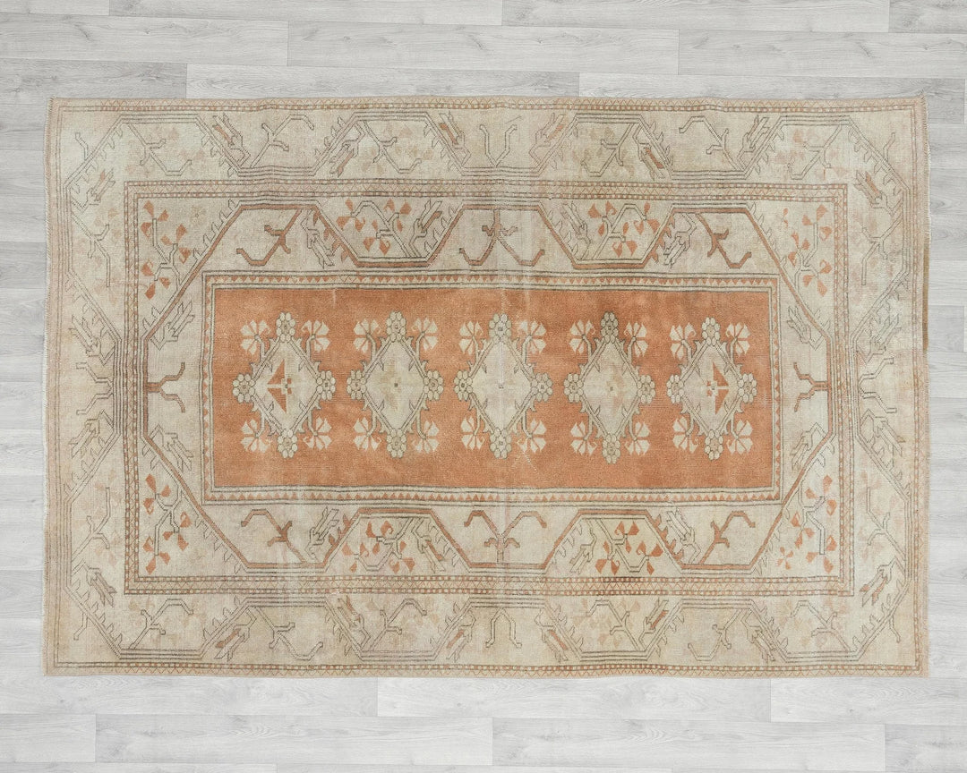 Multicolor Turkish Oushak Rug 5' 2" x 7' 5" Hand-Knotted | No. VR86819