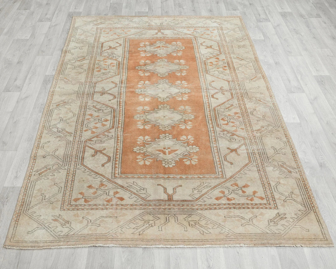 Multicolor Turkish Oushak Rug 5' 2" x 7' 5" Hand-Knotted | No. VR86819