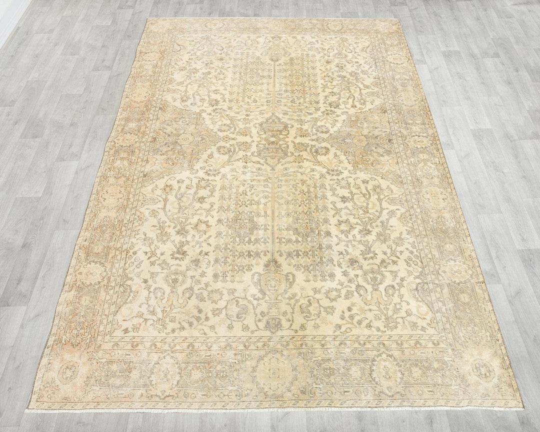 Multicolor Turkish Oushak Rug 6' 6" x 9' Hand-Knotted | No. VR86943