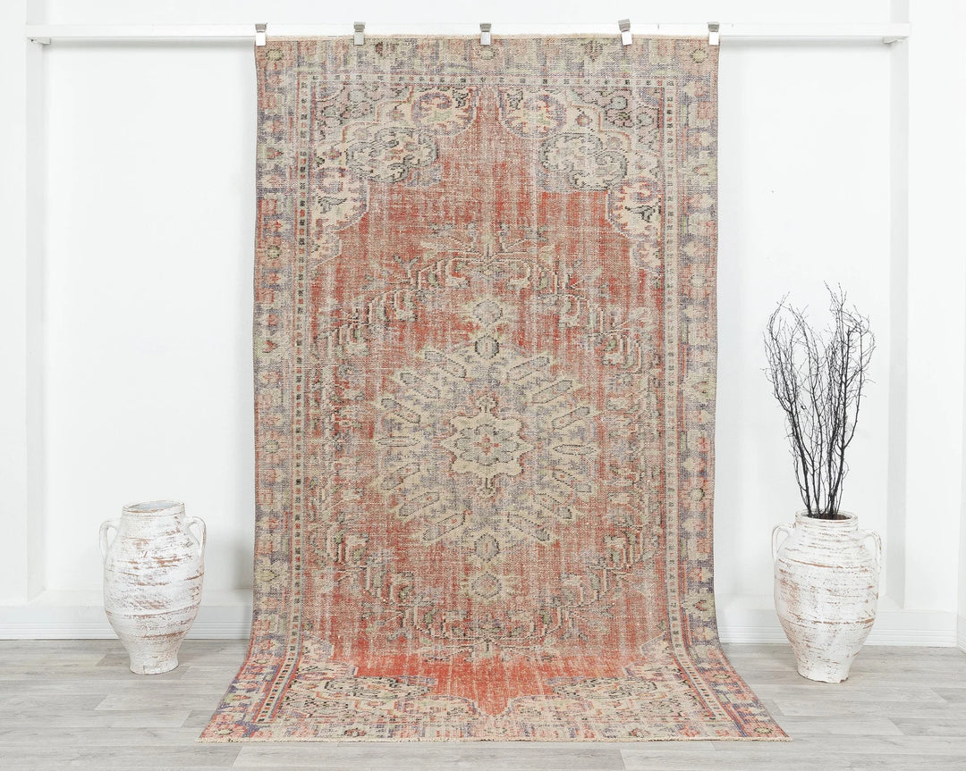 Multicolor Turkish Oushak Rug 5' 2" x 8' 11" Hand-Knotted | No. VR87032