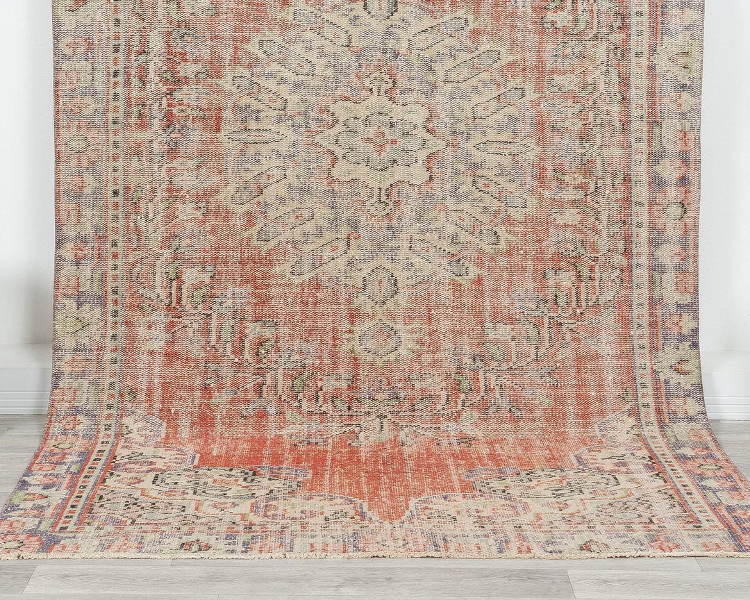 Multicolor Turkish Oushak Rug 5' 2" x 8' 11" Hand-Knotted | No. VR87032