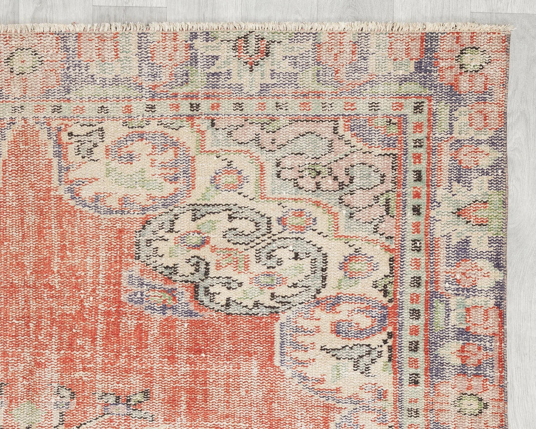 Multicolor Turkish Oushak Rug 5' 2" x 8' 11" Hand-Knotted | No. VR87032