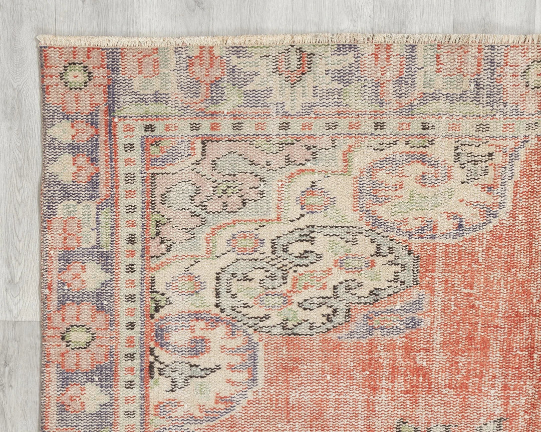 Multicolor Turkish Oushak Rug 5' 2" x 8' 11" Hand-Knotted | No. VR87032