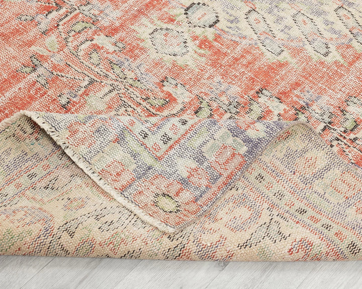 Multicolor Turkish Oushak Rug 5' 2" x 8' 11" Hand-Knotted | No. VR87032