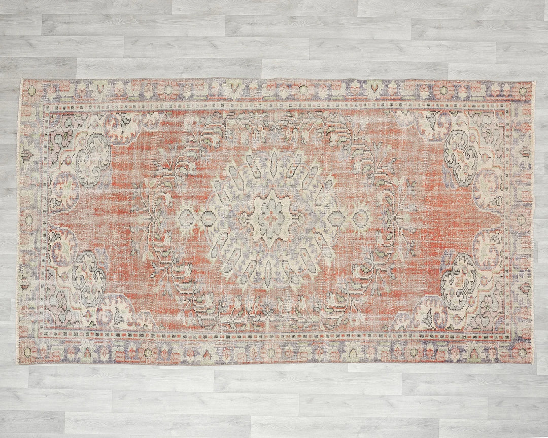 Multicolor Turkish Oushak Rug 5' 2" x 8' 11" Hand-Knotted | No. VR87032
