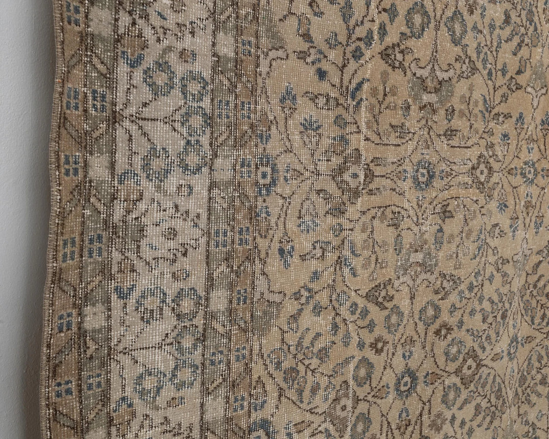 Beige Turkish Oushak Rug 7'2" x 10'4" Hand-Knotted | No. VR87045