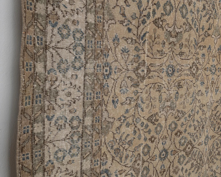 Beige Turkish Oushak Rug 7'2" x 10'4" Hand-Knotted | No. VR87045