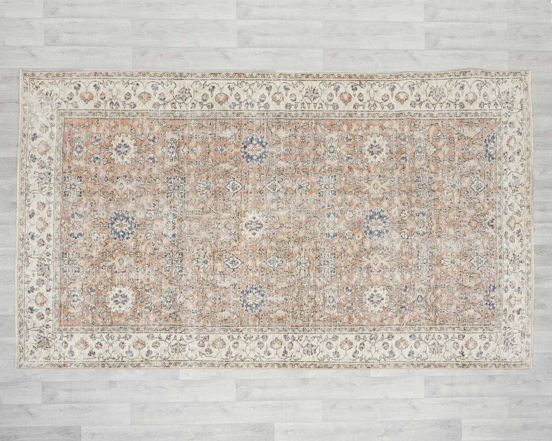 Pink Turkish Oushak Rug 8'8" x 5'1" Hand-Knotted | No. VR87194