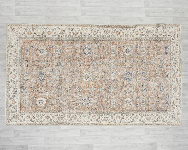 Pink Turkish Oushak Rug 8'8" x 5'1" Hand-Knotted | No. VR87194