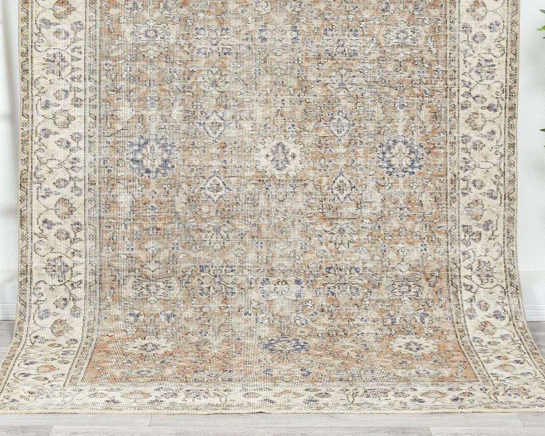 Pink Turkish Oushak Rug 8'8" x 5'1" Hand-Knotted | No. VR87194