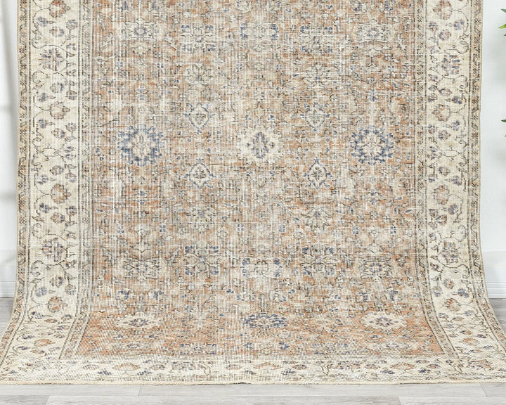 Pink Turkish Oushak Rug 8'8" x 5'1" Hand-Knotted | No. VR87194
