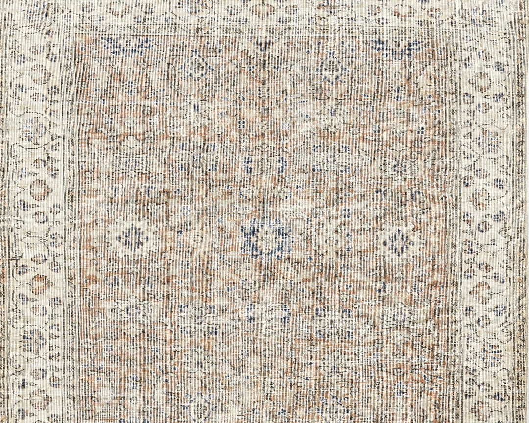 Pink Turkish Oushak Rug 8'8" x 5'1" Hand-Knotted | No. VR87194