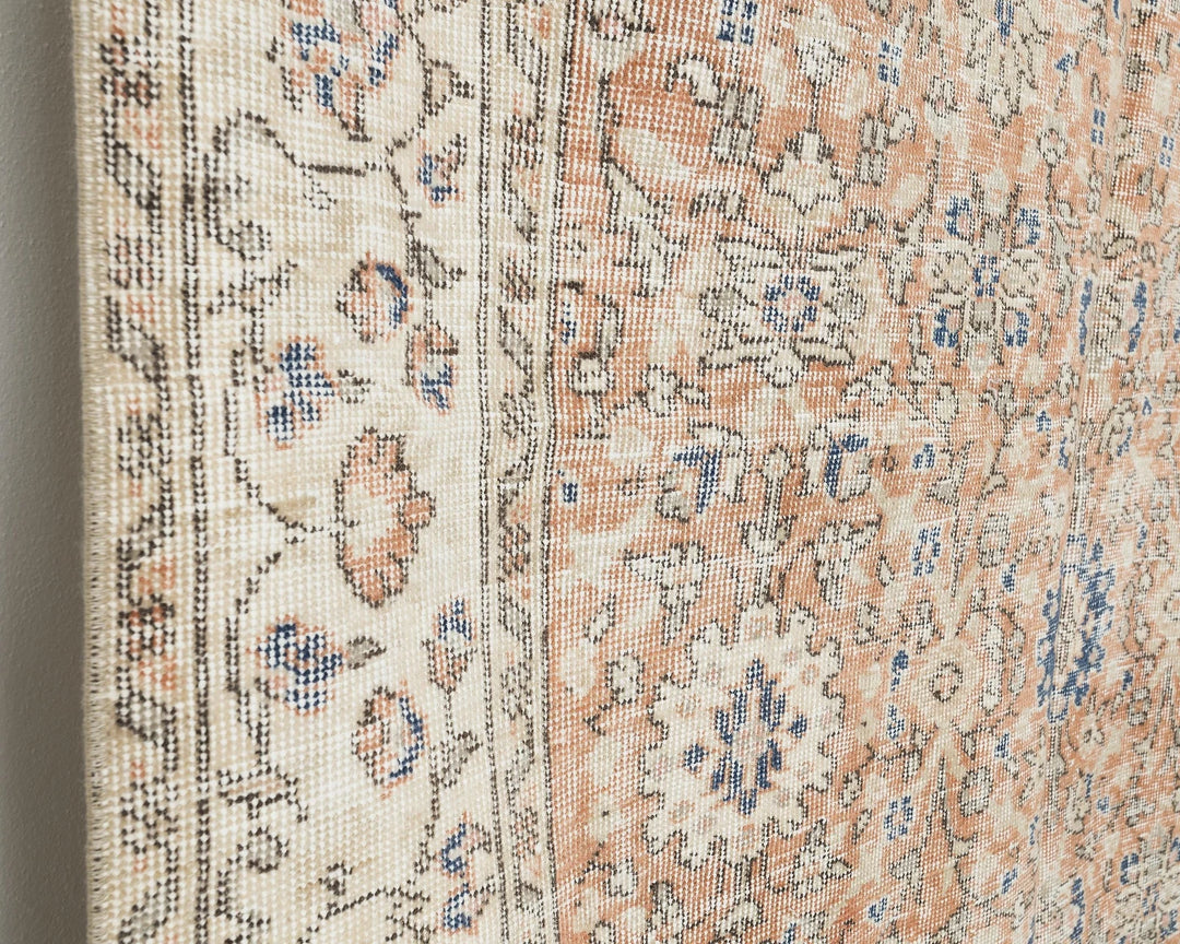 Pink Turkish Oushak Rug 8'8" x 5'1" Hand-Knotted | No. VR87194