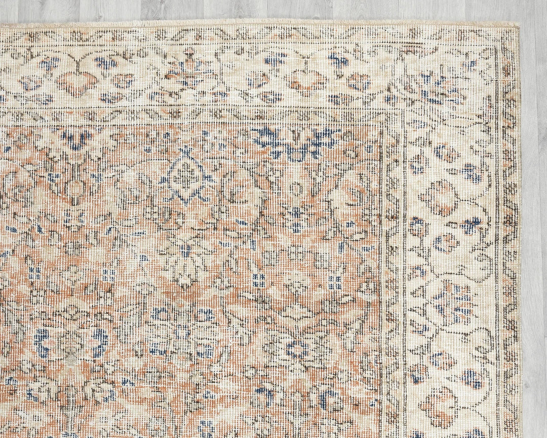 Pink Turkish Oushak Rug 8'8" x 5'1" Hand-Knotted | No. VR87194