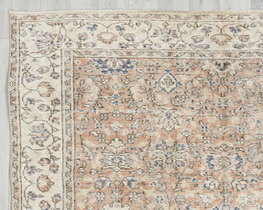 Pink Turkish Oushak Rug 8'8" x 5'1" Hand-Knotted | No. VR87194