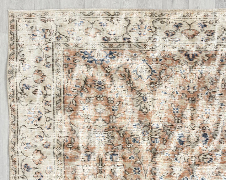 Pink Turkish Oushak Rug 8'8" x 5'1" Hand-Knotted | No. VR87194