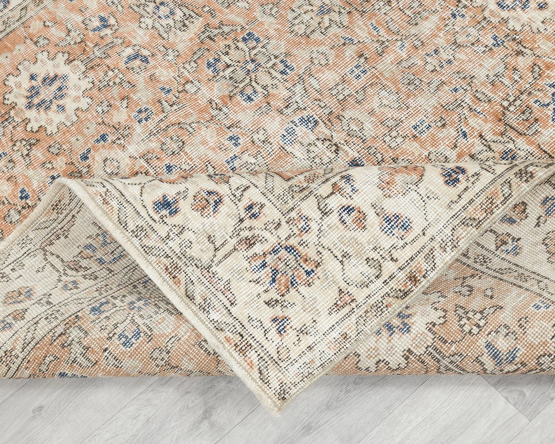 Pink Turkish Oushak Rug 8'8" x 5'1" Hand-Knotted | No. VR87194