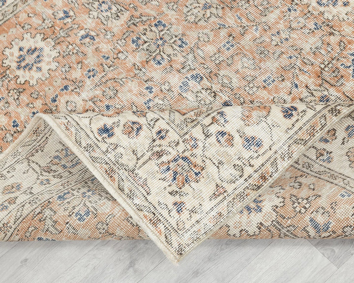 Pink Turkish Oushak Rug 8'8" x 5'1" Hand-Knotted | No. VR87194
