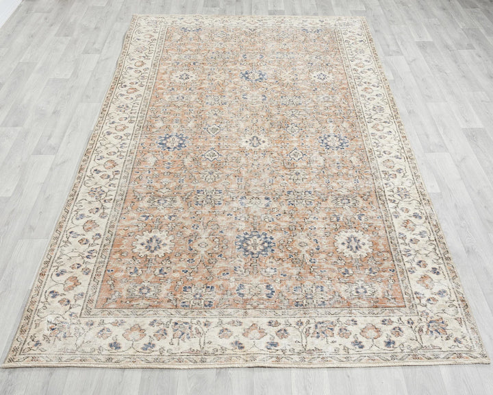 Pink Turkish Oushak Rug 8'8" x 5'1" Hand-Knotted | No. VR87194