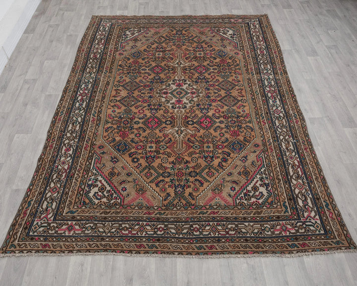 Multicolor Turkish Oushak Rug 6'11" x 9'4" Hand-Knotted | No. VR87294