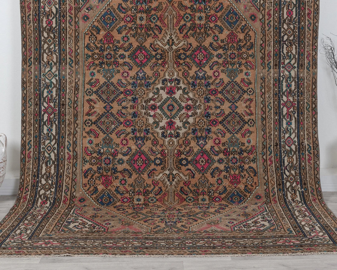 Multicolor Turkish Oushak Rug 6'11" x 9'4" Hand-Knotted | No. VR87294