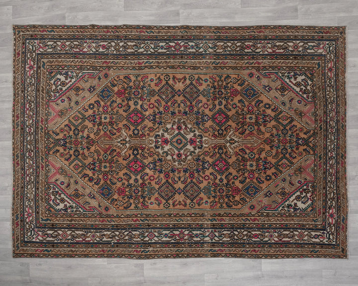 Multicolor Turkish Oushak Rug 6'11" x 9'4" Hand-Knotted | No. VR87294