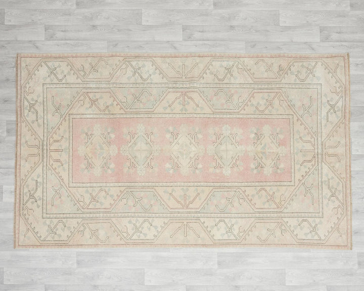 Beige Turkish Oushak Rug 5' x 8' Hand-Knotted | No. VR87334
