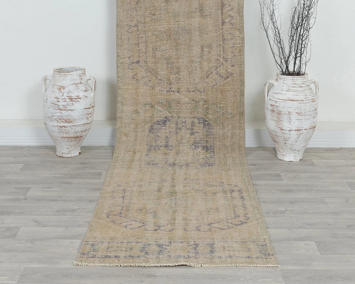 Beige Turkish Oushak Rug 2'7" x 11'4" Hand-Knotted view