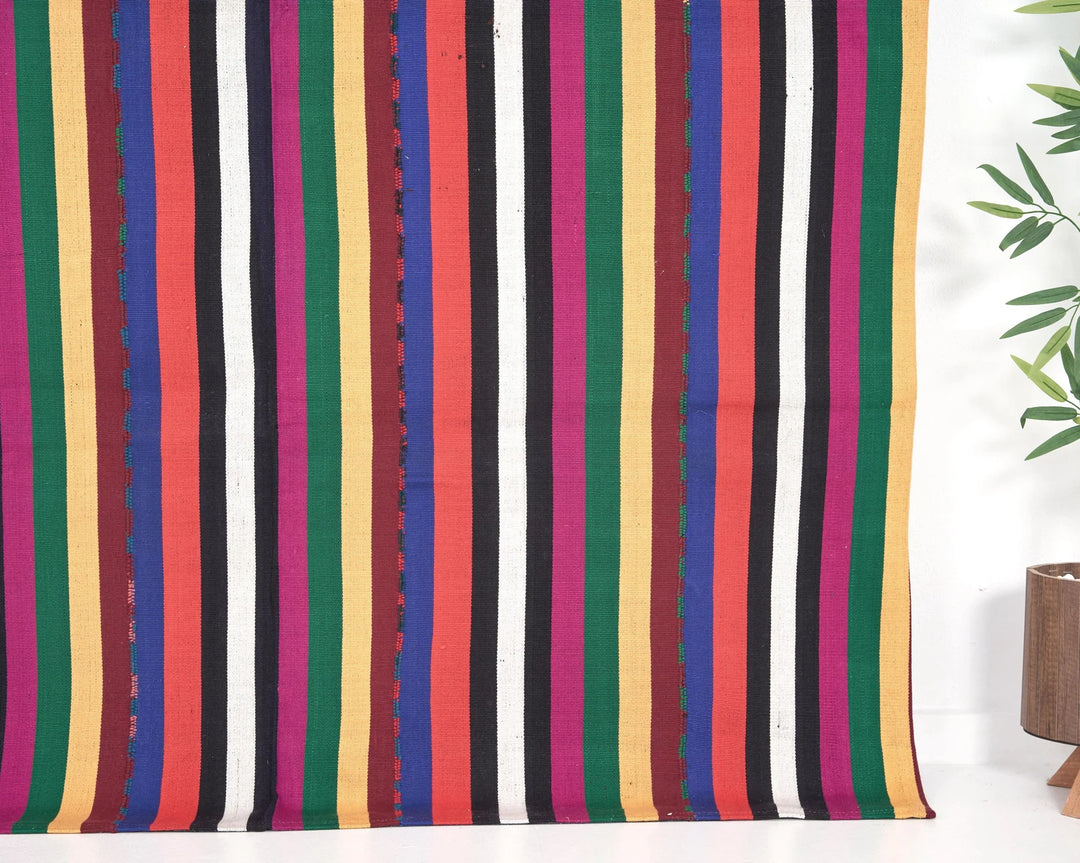 Multicolor Turkish Kilim Rug 6'8" x 5' Flat-Weave | No. VR87418