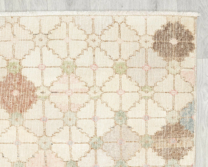 Beige Turkish Oushak Rug 3' x 6' 7" Hand-Knotted | No. VR87435