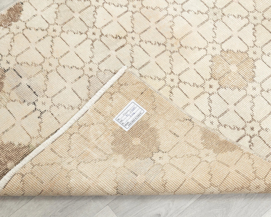 Beige Turkish Oushak Rug 3' x 6' 7" Hand-Knotted | No. VR87435