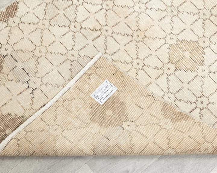 Beige Turkish Oushak Rug 3' x 6' 7" Hand-Knotted | No. VR87435