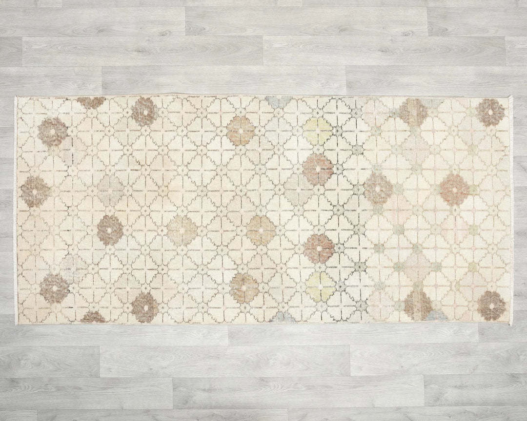 Beige Turkish Oushak Rug 3' x 6' 7" Hand-Knotted | No. VR87435