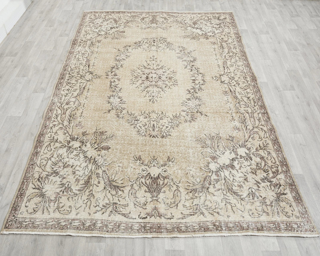 Multicolor Turkish Oushak Rug 6'9" x 9'6" Hand-Knotted | No. VR87478